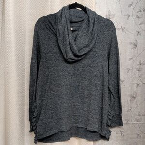 Cupio Charcoal Cowl Neck Pullover Sweater